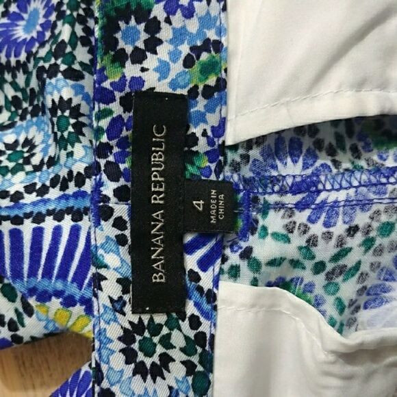 Banana Republic Geometric Print Shorts Blue Size 4 Women - Picture 3 of 4